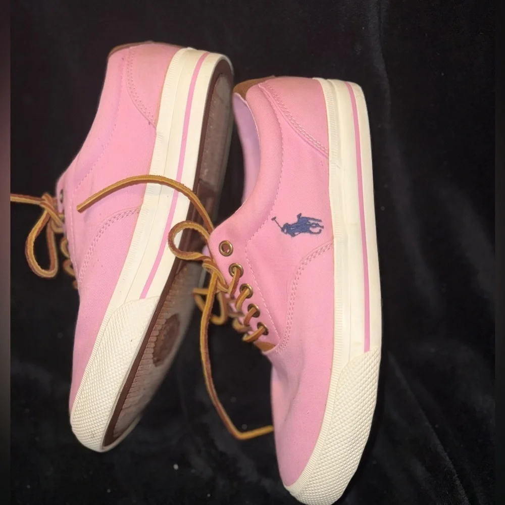 Polo by Ralph Lauren Pink and Brown Sneakers with Iconic Logo